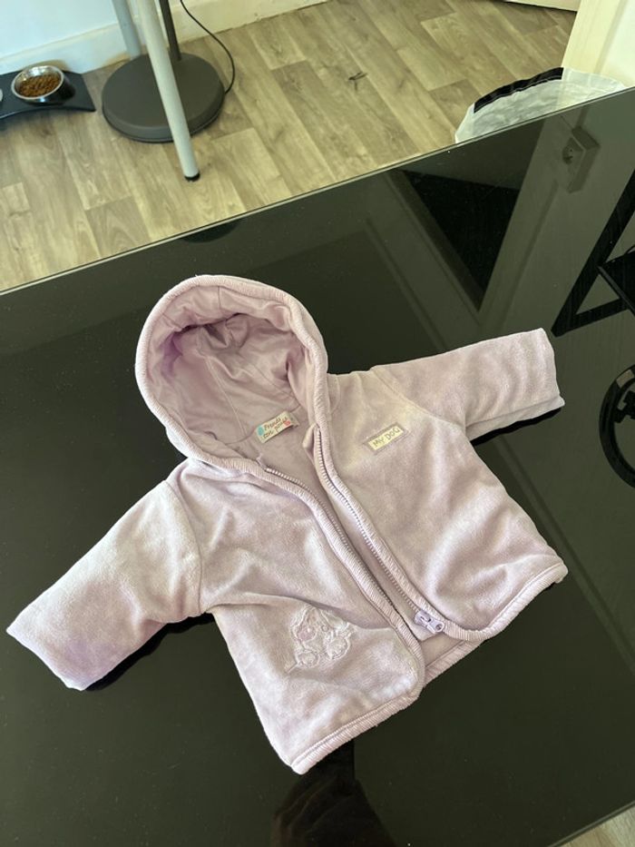 Gillet bébé filles taille naissance violet