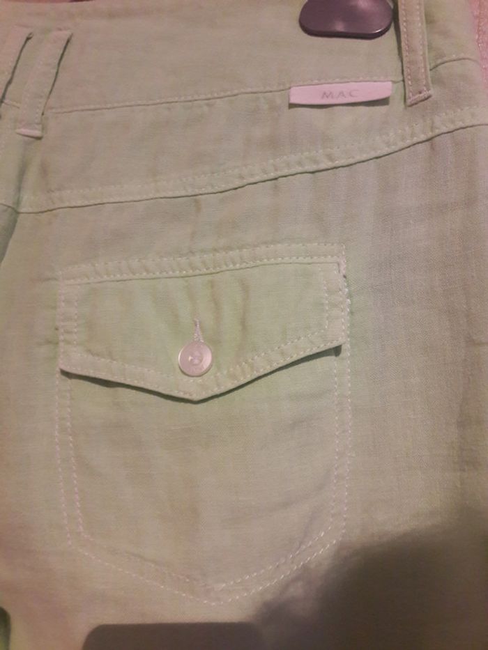 Pantalon vert 100% lin - photo numéro 2