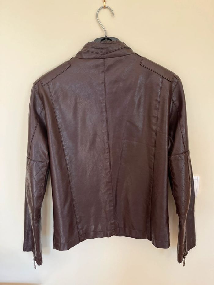 Veste blouson simili cuir style biker/ aviateur - photo numéro 10