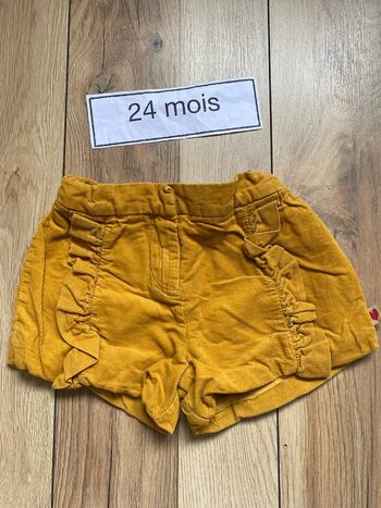 Short effet velour moutarde