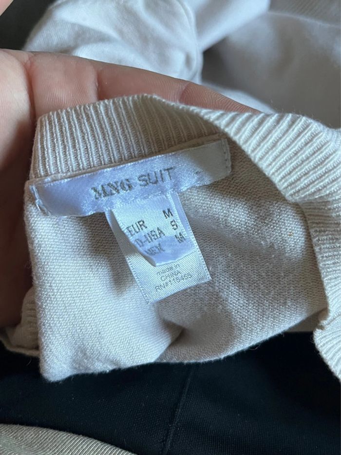 Haut fluide manche longue grand décolleté rond - blanc crème - photo numéro 14