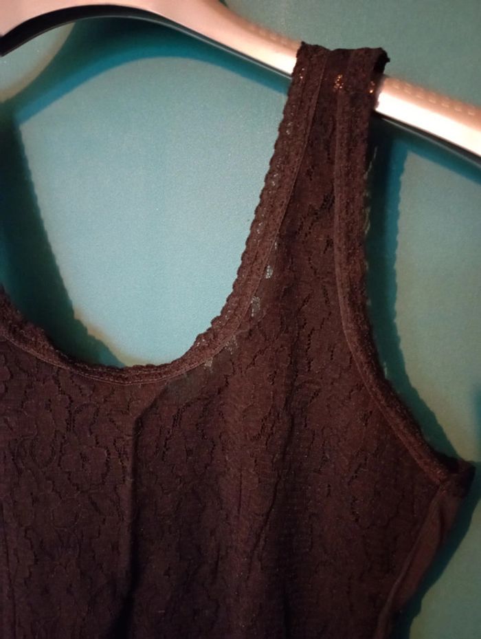 Débardeur dentelle coton noire - photo numéro 2