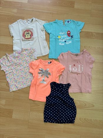 Lot 6 tee-shirts manches courtes 18 mois