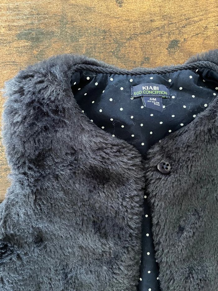 Veste / Boléro imitation fourrure bleu nuit - photo numéro 3