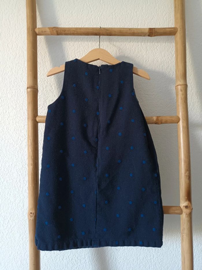 Robe bleu marine à pois ZY Girl 5 / 6 ans - photo numéro 3