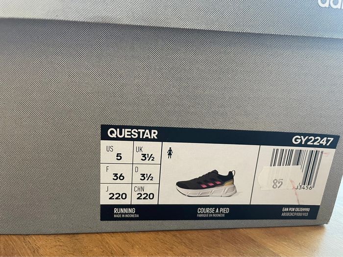 Baskets adidas questar grises et roses T.36 - photo numéro 5