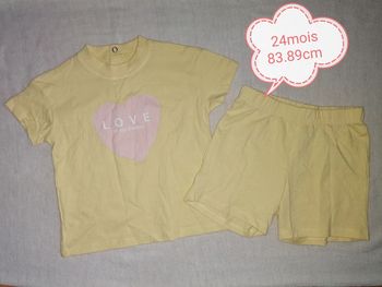Pyjashort Neuf jaune love in my dreams 24mois-83.89cm
