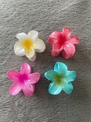 4 pinces de fleur de tiare