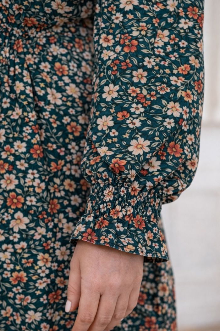 Robe fleurie romantique verte et multicolore Femme taille 52 marque Boohoo 💍 - photo numéro 5