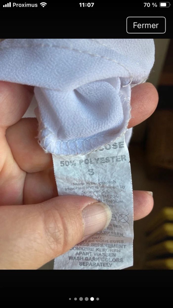 Superbe blouse vaporeuse légère lisèré argenté taille L - photo numéro 7