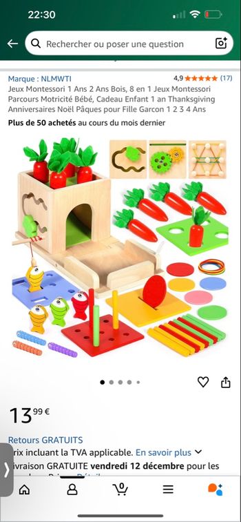 Jeu en bois montessori