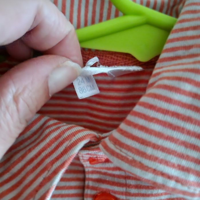 2 ans polo rayé blanc et orange - photo numéro 2