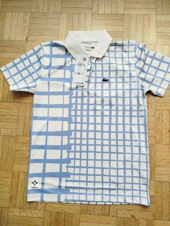 Polo blanc bleu Lacoste garçon 12 ans neuf 