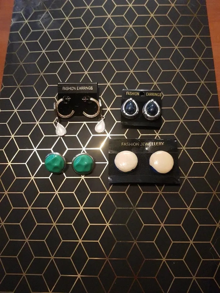 Lot de 4 paires de boucle d'oreille