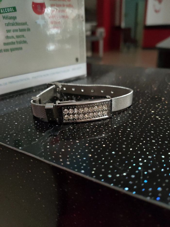 Bracelet en argent inoxydable avec USB 4GB - photo numéro 2