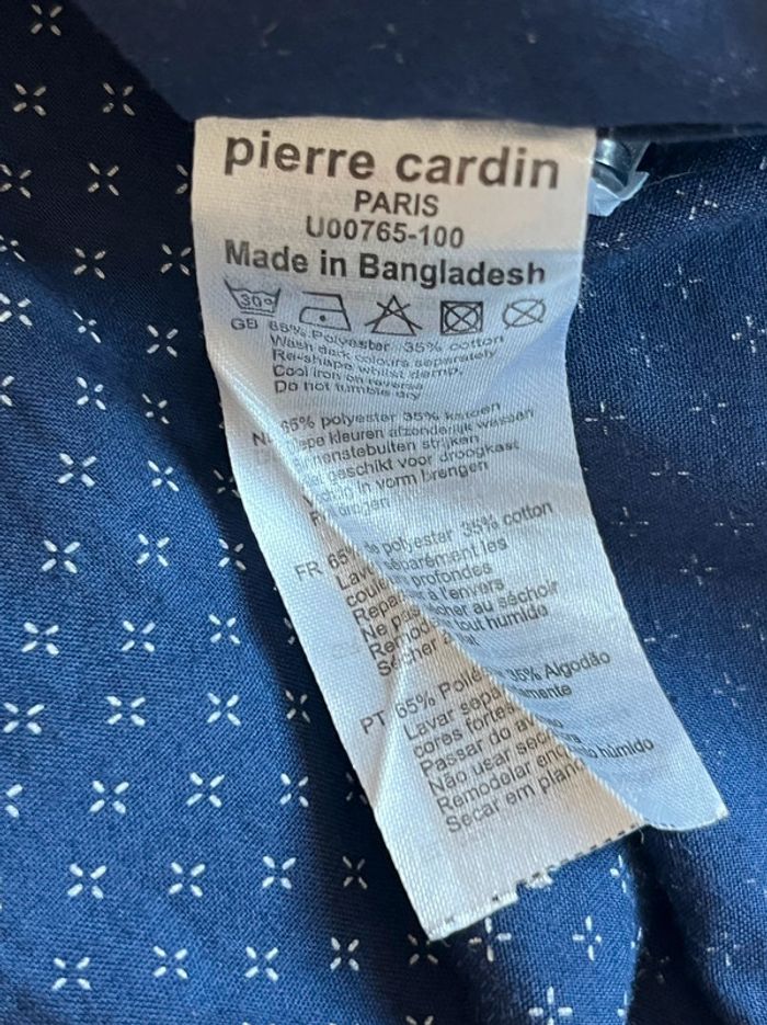 Chemise Pierre Cardin manches courtes bleu marine - Taille M - photo numéro 8