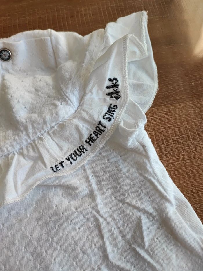 Joli tee-shirt blanc IKKS 12 mois - photo numéro 3