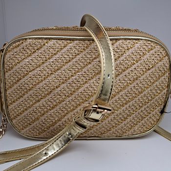 Petit Sac en Bandoulière / Pochette Ajustable Neuf Beige / Doré Neuf