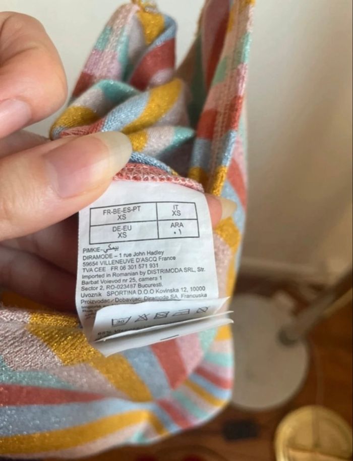 Body à paillettes rayures multicolores - photo numéro 3