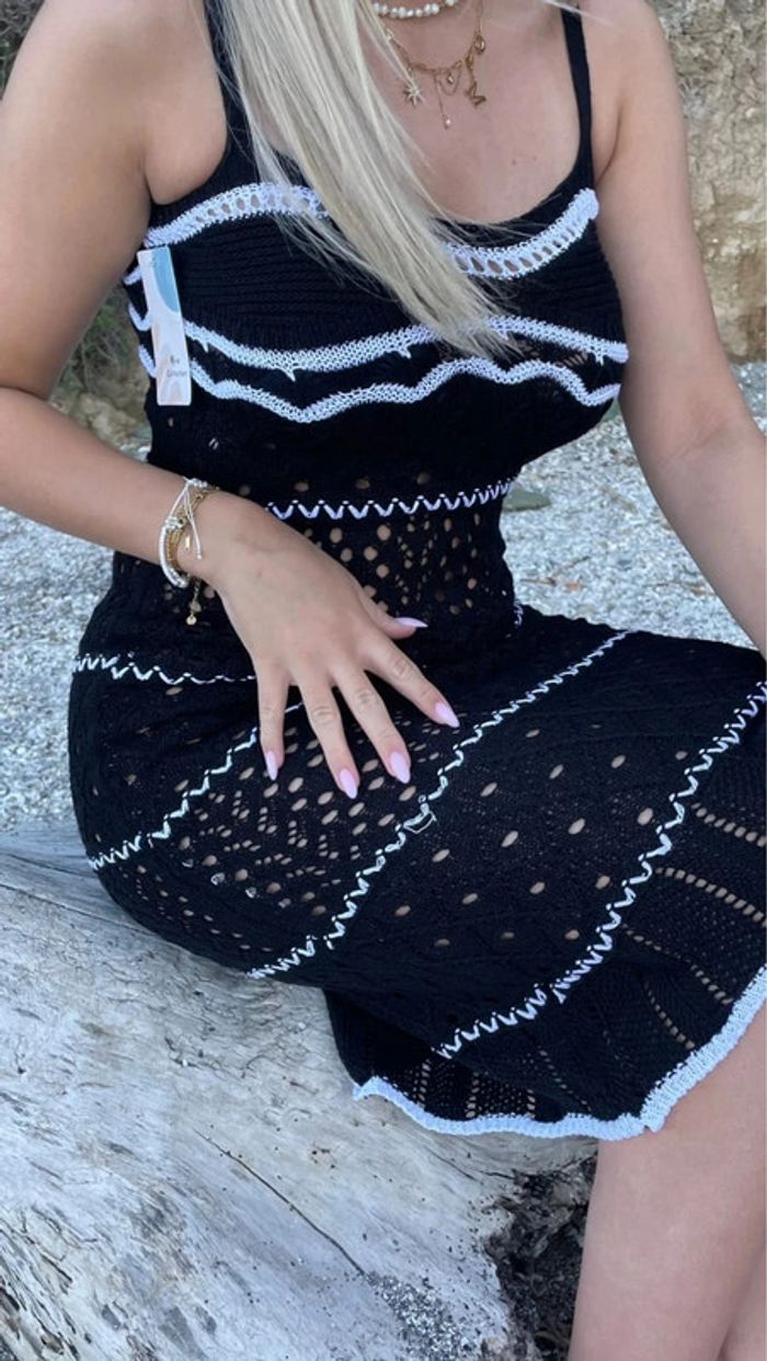 Robe de plage en crochet macramé - photo numéro 5