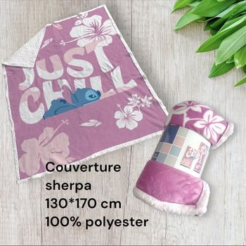 Grande couverture sherpa stitch disney