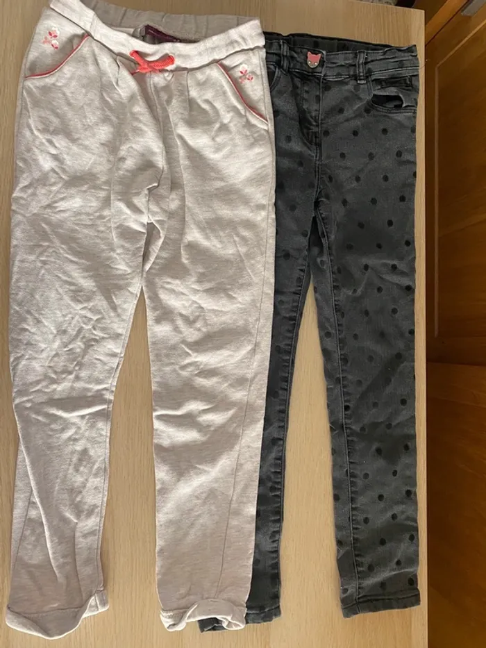 Jean pantalon noir dpam jogging survêtement gris fleurs sergent major 8 ans