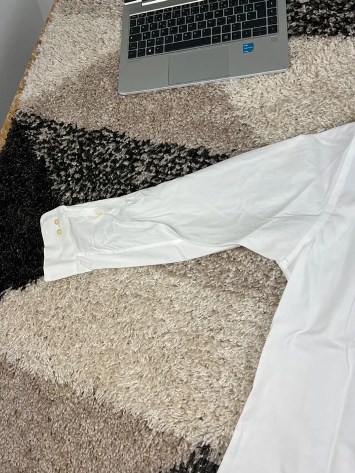 Chemise Ralph Lauren blanche logo brodé blanc nouvelle collection style old money taille L - photo numéro 13