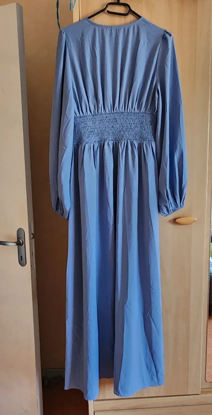 Robe longue Shein fendue bleu gris T.38/M - photo numéro 5