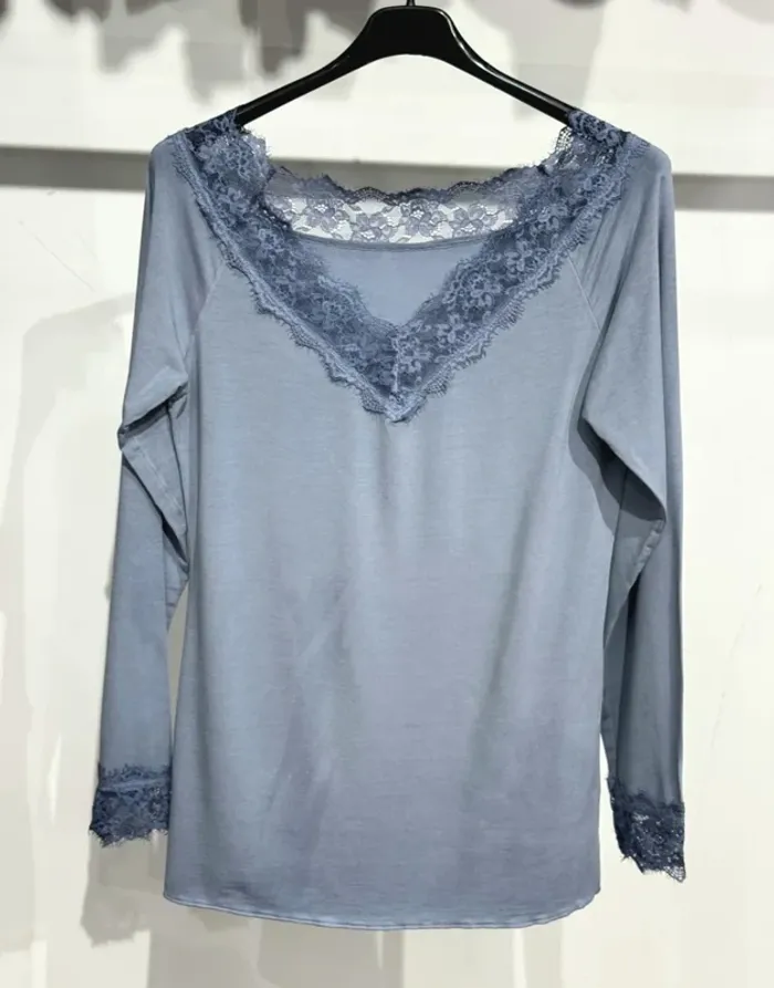 Top avec bordures dentelle - Taille Unique - Neuf avec étiquette - Plusieurs coloris disponibles - photo numéro 6