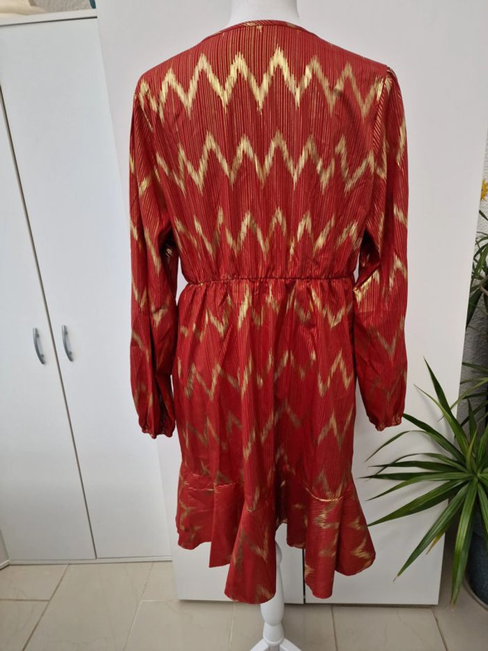 Robe Rouge Dorée Métallique - photo numéro 4