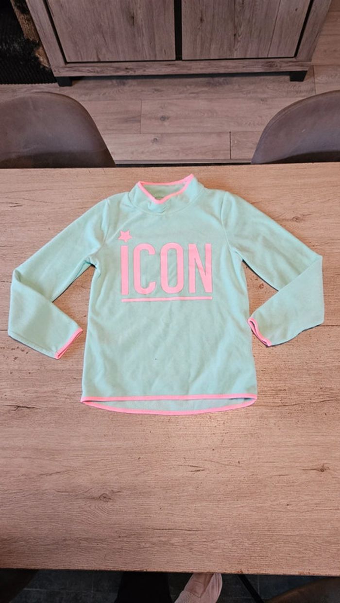 Pull polaire vert d eau, à manches longues, C&A, taille 146/152 - photo numéro 2