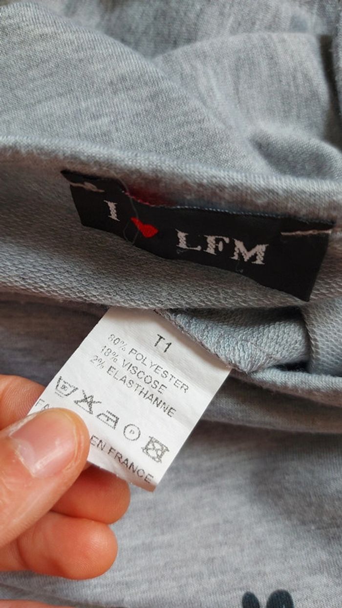 Pull gris- léger- col rond- motif uni/ I love LFM taille S/36 - photo numéro 5