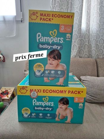 2 maxi pack pampers baby dry taille 3 272 couches