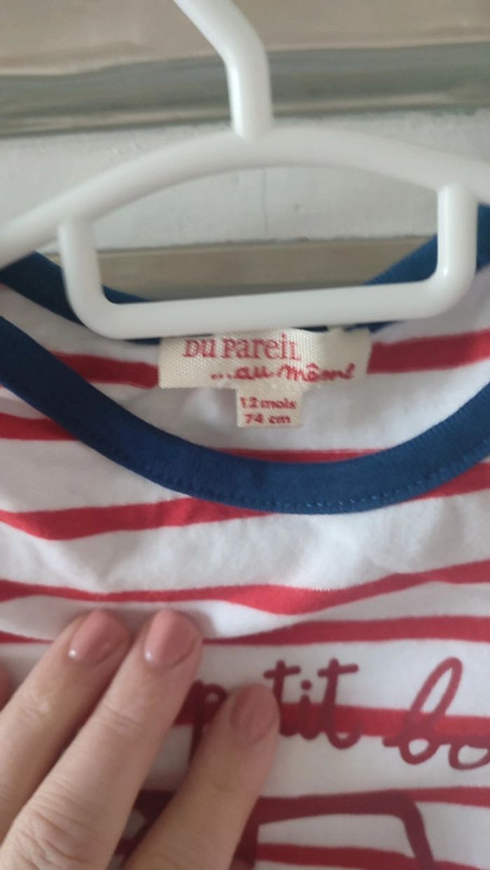 Tee-shirt 12 mois du pareil au même - photo numéro 4