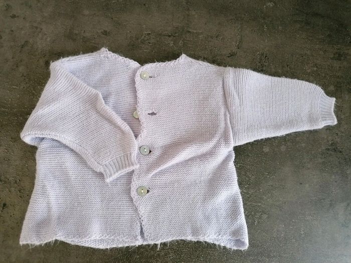 Pull violet bout'chou 1-3 mois - photo numéro 3