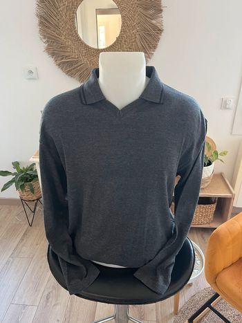 Pull homme col polo gris Urban Loft Wear - Taille M