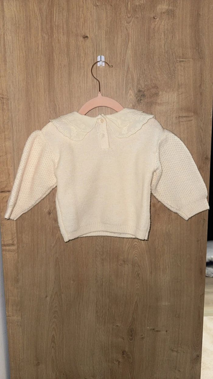 Pull en maille tricot - Blanc - photo numéro 3