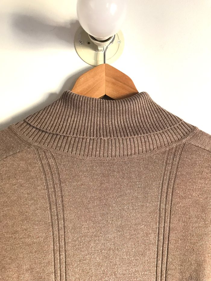 Pull long col roulé marron clair Carnet de vol taille L - photo numéro 2