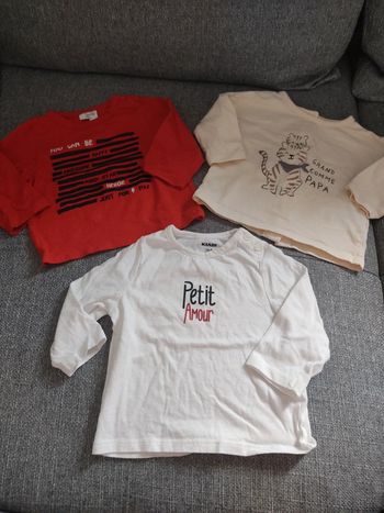 Lot de 3 tee-shirts manches longues taille 3 mois