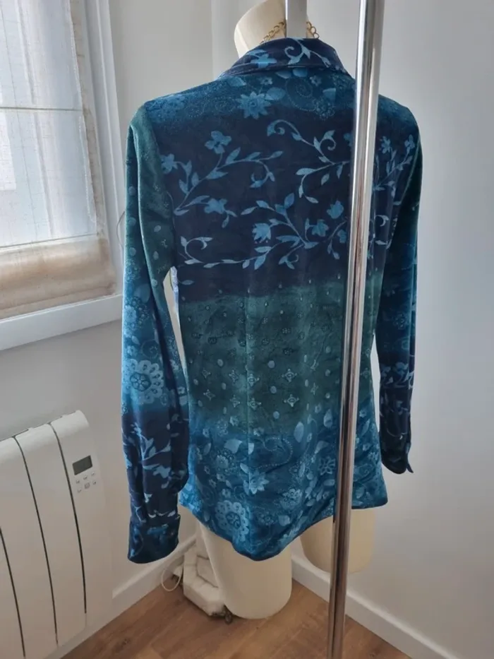Chemise dégradé bleu vert Année '70 - photo numéro 4