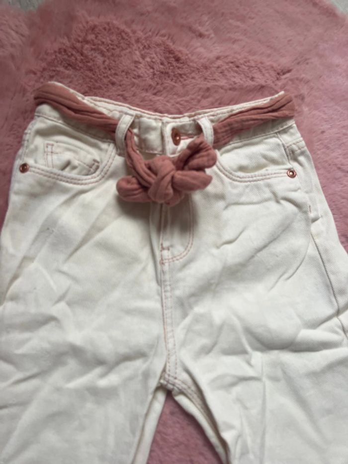 Jean fille 4 ans blanc cassé - photo numéro 2
