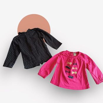 Lot de 2 hauts fille – 12 mois – Très bon état
