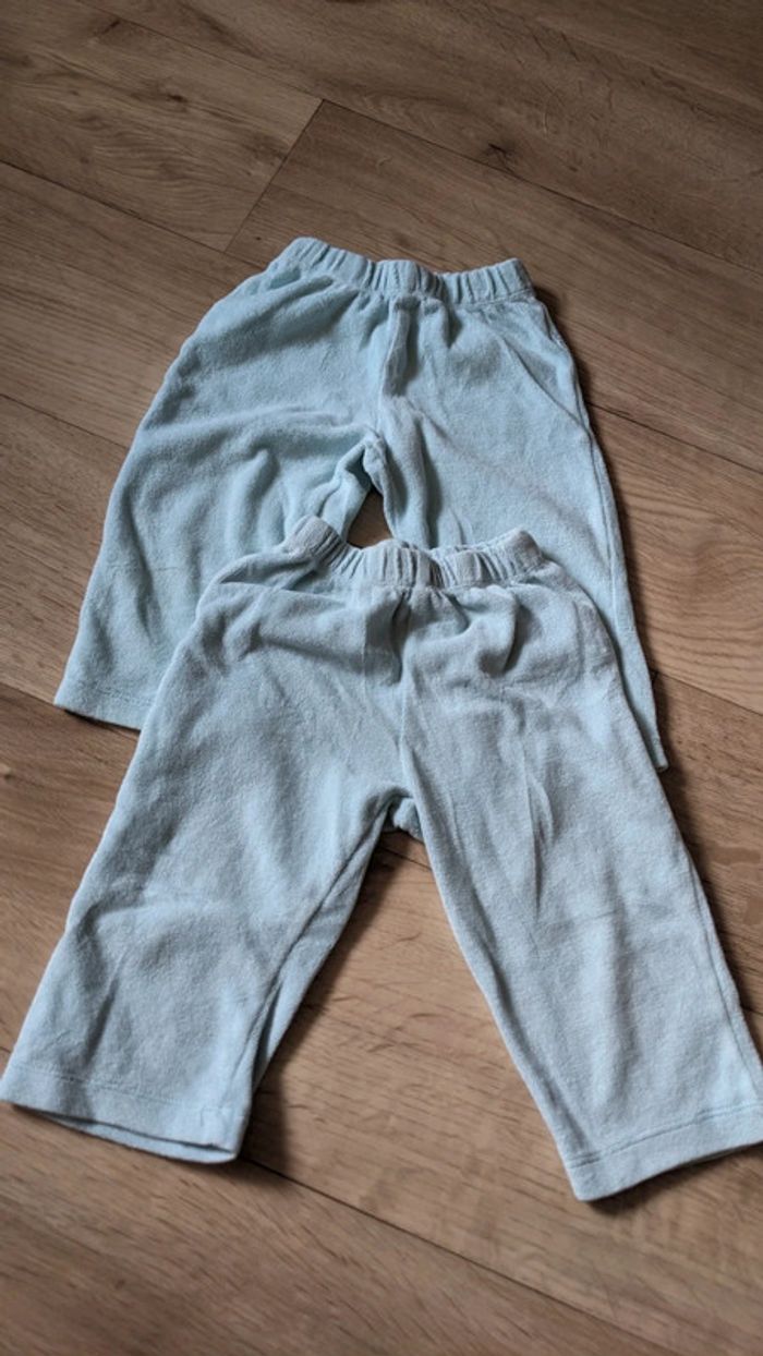 Lot de 2 pantalons turquoise 12-18 Mois