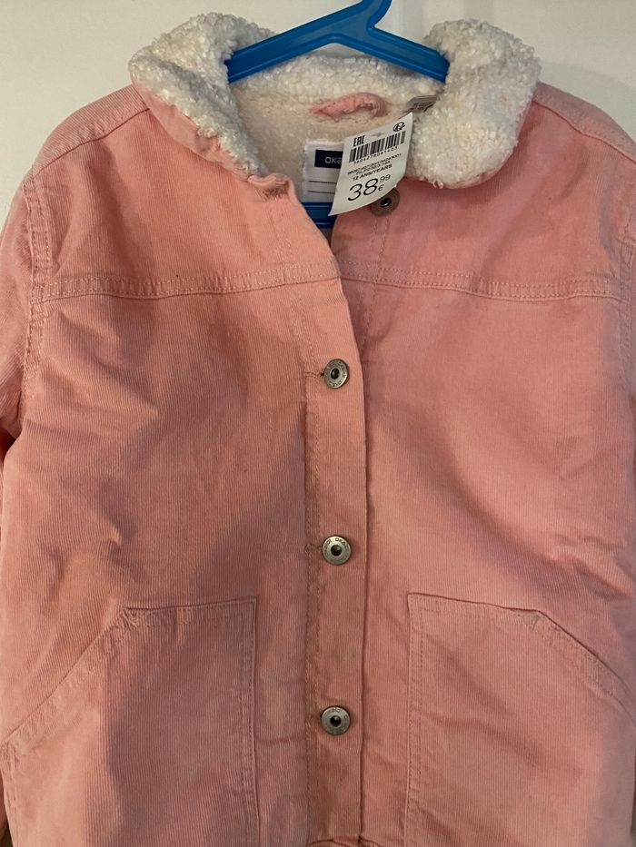 Veste en velours rose intérieur chaud taille 12 ans Neuf - photo numéro 2
