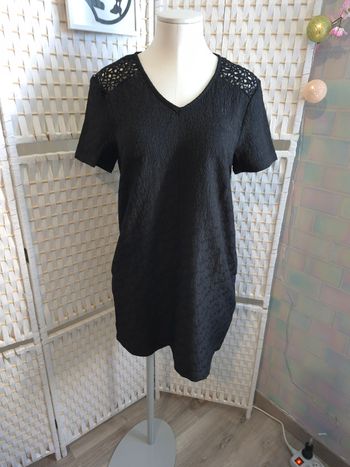 🖤 jolie robe noire Kaporal - détails dentelle & poches femme T36 /S