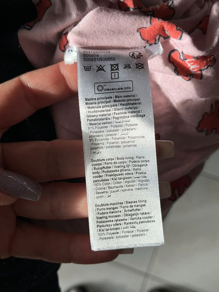 Parkas/Manteau mi saison à capuche bleu marine pailleté pour petite fille de 4 ans Lulu Castagnette - photo numéro 4
