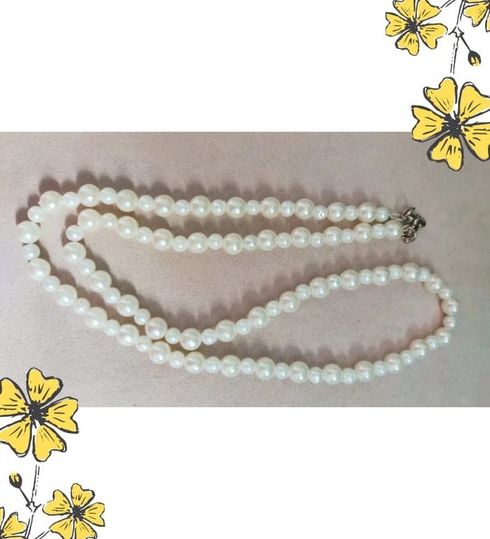 Collier vintage perles blanches effet nacré – Années 80/90 - photo numéro 10