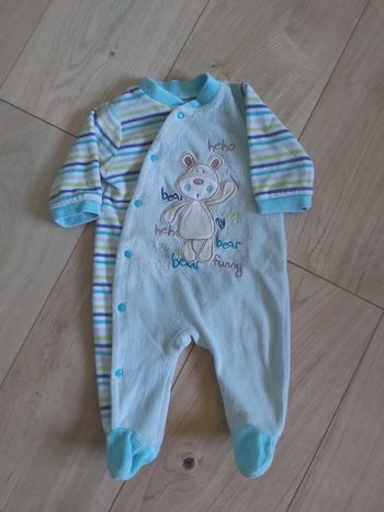 Grenouillère/pyjama velours garçon 3 mois (78)