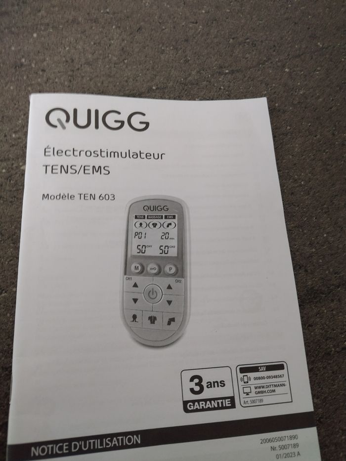 Electrostimulateur TENS/EMS QUIGG NEUF - photo numéro 6