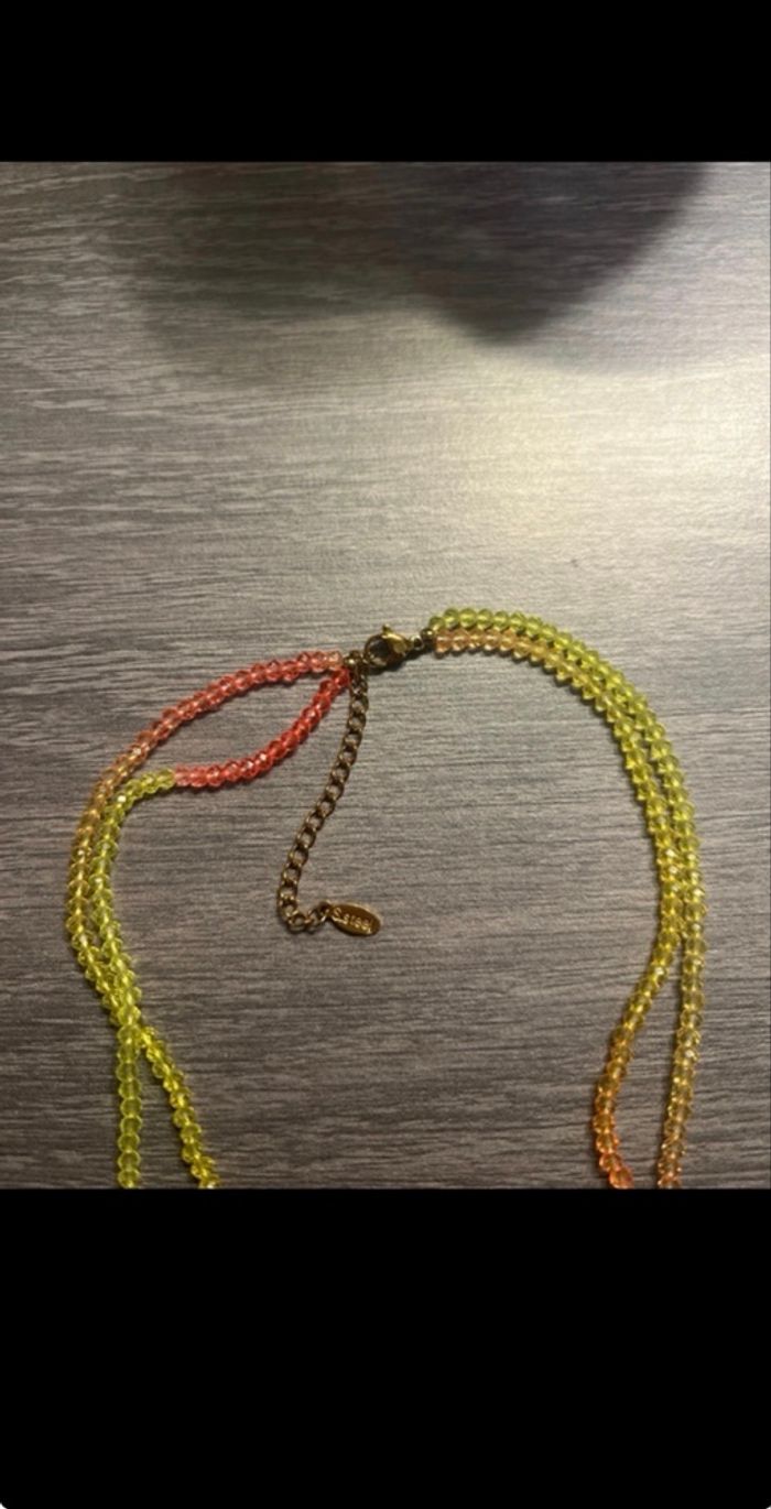 Collier jaune et rose fluo - photo numéro 2